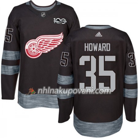 Detroit Red Wings Dresy Jimmy Howard 35 1917-2017 100th Anniversary Adidas Černá Authentic - Pánské Detroit Red Wings Dresy Jimmy Howard 35 1917-2017 100th Anniversary Adidas Černá Authentic - Pánské
